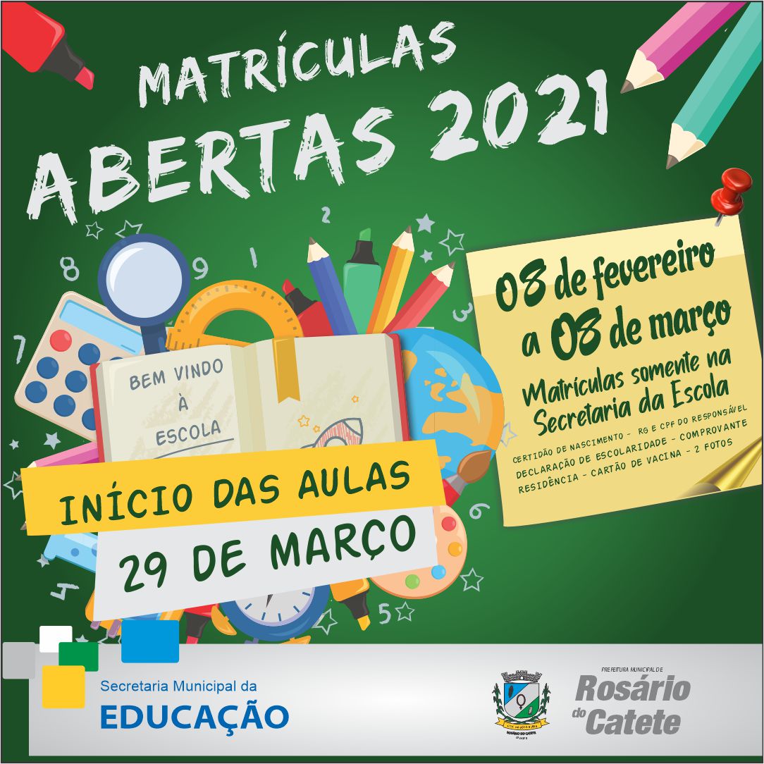 Matrículas Abertas | Prefeitura Municipal De Rosário Do Catete